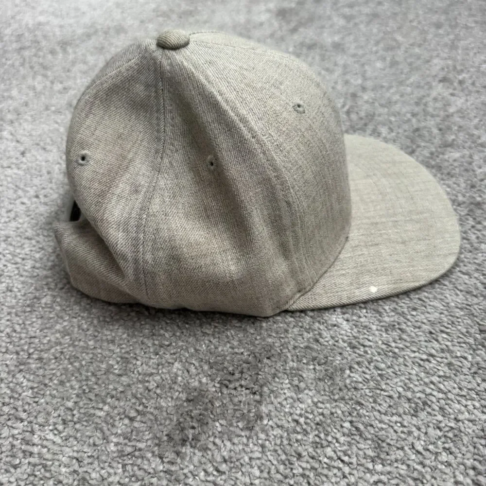 The Classics Yupoong Snapback Embroidered Bear Hat Cap mens Gray Wool Blend